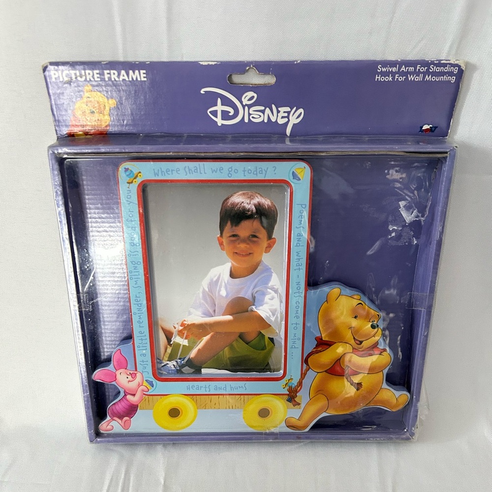 Disney Picture Frame with Pooh and Piglet - Purple and Yellow 4x6